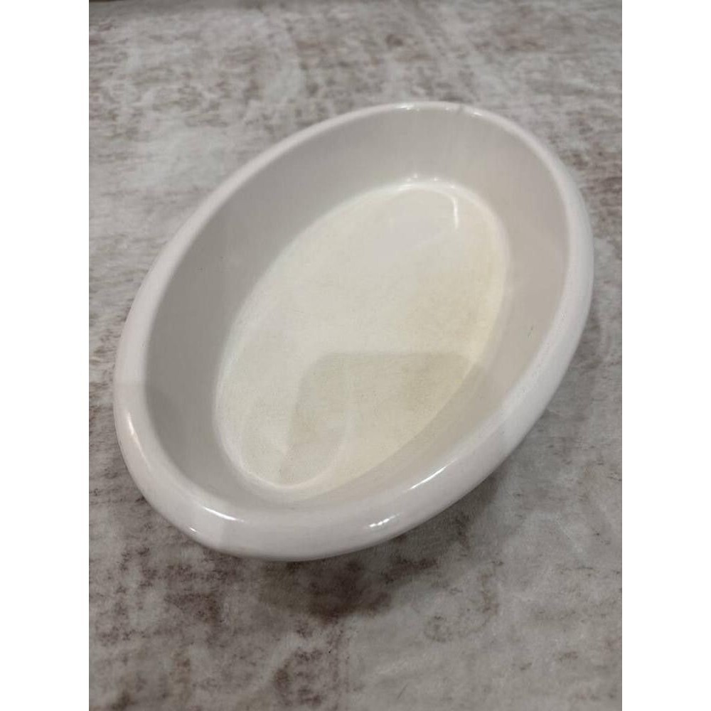 Vintage Le Creuset White Enameled Cast Iron Oval Baker Dish #24